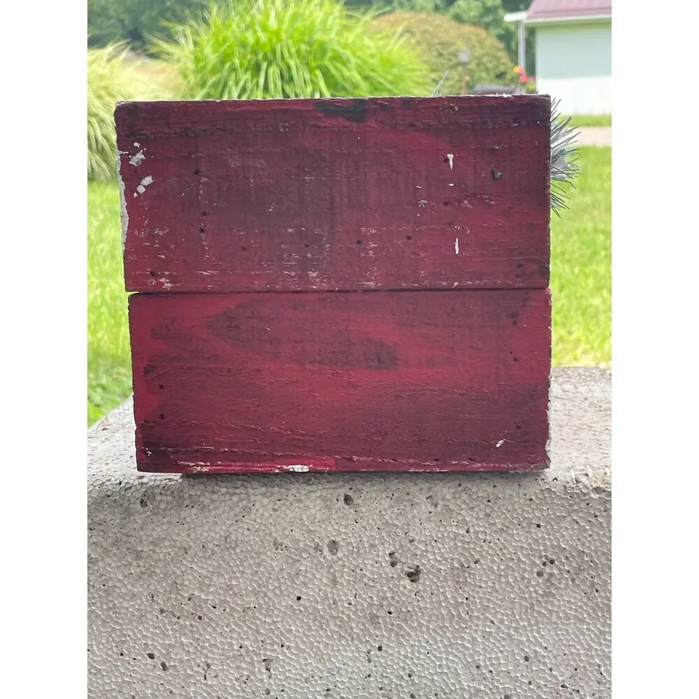 Rustic Wooden Christmas Birdhouse 2 Story Distressed Red Farmhouse Cabin Decor